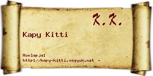 Kapy Kitti névjegykártya